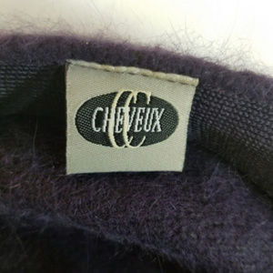 Cheveux Accessories - Cheveux Dark Purple Newsboy Angora Blend Cap Hat Cheveux Accessories - Cheveux Dark Purple Newsboy Angora Blend Cap Hat